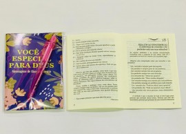 Kit Livro Mensagens de encorajamento com caneta ( capa Você é especial para Deus)