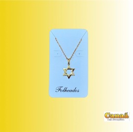 Kit corrente com pingente folheado (Estrela de Davi)