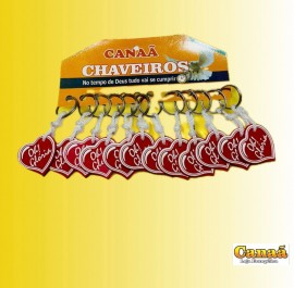 Chaveiro borracha corao oh glria,com 12 ps
