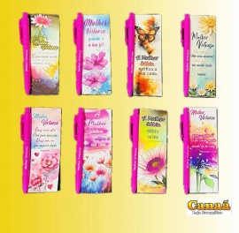 Kit marca pgina e caneta Mulher virtuosa, cada