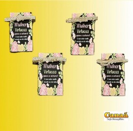 Kit presilha de cabelo com carto Mulher virtuosa, cada