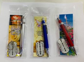 Kit caneta chaveiro pastor,cada