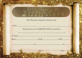 Certificado de Discipulado ,com 10 ps