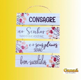 Placa corda frases madeiras com 4 partes ( Consagre ao Senhor) , cada
