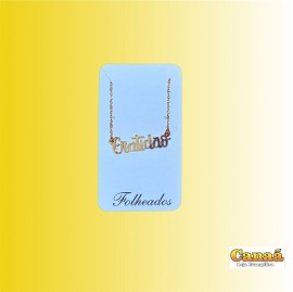 Kit corrente com pingente folheado ( Gratid�o) 
