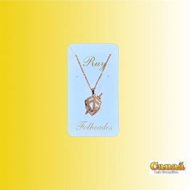 Kit corrente com pingente folheado ( Escudo da f� pontilhado) 