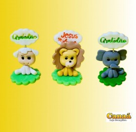 Enfeite Animais da arca de biscuit, cada