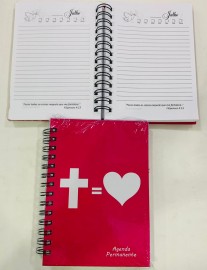 Agenda  permanente  cruz = corao ( rosa)