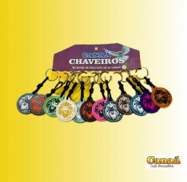 Chaveiro borracha Leo redondo c/12