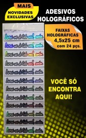 Faixas adesivos hologrficas mdio com 24 peas 