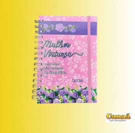 Agenda permanente mulher virtuosa com elstico, cada