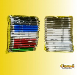 Pacote Caneta semi-metal com 100 unidades 