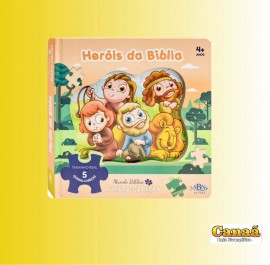 Livro quebra cabea capa almofadada( Herois da Bblia ),cada