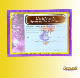 Certificado de apresenta��o crian�a,(menina),com 10 p�s
