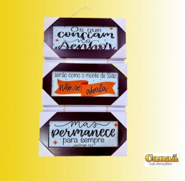 Quadro trio com corda ( Os que confiam no Senhor/ Ser�o como o monte Si�o�)