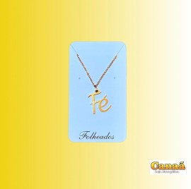Kit corrente com pingente folheado (F� grande)