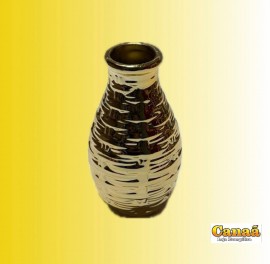  Vaso de porcelana dourado  ( tamanho vaso 13x7 cm ), cada