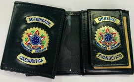 Carteira autoridade eclesistica ,( Obreiro) com braso resinado