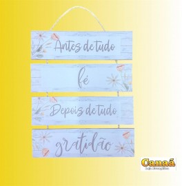 Placa corda frases madeiras com 4 partes ( Antes de tudo f), cada