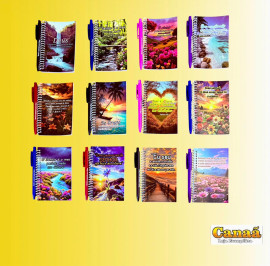 kit caderneta Paisagem (modelo novo) com caneta , cada