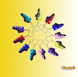 Chaveiro borracha 3D t�nis de basquete c/12