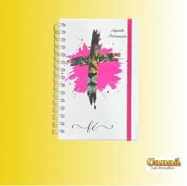 Agenda permanente leo cruz (splash rosa )com elstico, cada