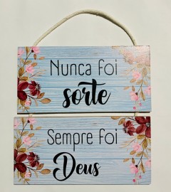 Quadro decorao corda com 2 placas de madeira (