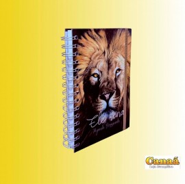 Agenda Leo Amarelo rosto inteiro  (Ele Reina) com elstico, cada