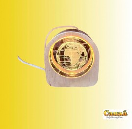 Luminria madeira em led ( globo terrestre), cada