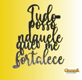Placa adesiva MDF (Tudo posso naquele que me fortalece) 