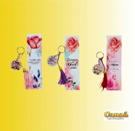 Kit marca p�gina mulher virtuosa com chaveiro mdf redondo com pompom, cada