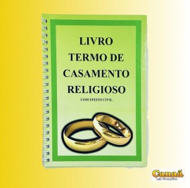 Livro termo de casamento religioso capa dura com espiral