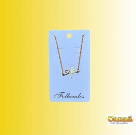 kit corrente com pingente folheado (cora��o e f� pequeno)