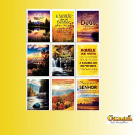 Cartela de cart�o mensagens b�blicas com envelope (27 unidades) 