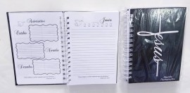 Agenda permanente grande palavra JESUS ,Preto