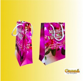 Sacola Mulher Virtuosa Rosa pequena , cada 