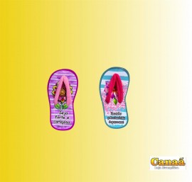 Kit cart�o de chinelo e xuxinha de cabelo mulher , cada