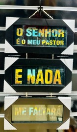 Quadro trio com corda,( o Senhor  meu pastor)