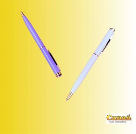 Caneta luxo fina com strass (rosa ou roxa) , cada