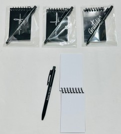 Kit mini bloco de anotaes com aspiral com caneta ( F,Jesus e Gratido preto ), cada