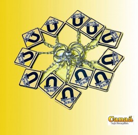 Chaveiros MDF placas de trnsito ( Retorne a Jesus) c/12