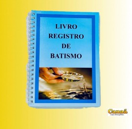 Livro registro de Batismo capa dura com espiral