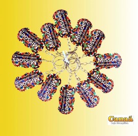 Chaveiro madeira Miss�es (Servindo a Deus com amor)  c/12