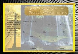 Certificado de Ordenação a Presbitero da igreja,cada