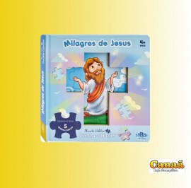Livro quebra cabea capa almofadada( Milagres de Jesus) , cada