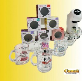 Caneca vidro Me na caixa (320ml), cada