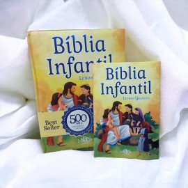 Kit Biblia capa amarela ( Bblia infantil gigante e pequeno ), cada