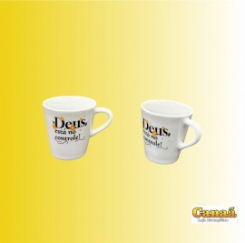 Caneca porcelana 120 ml (Deus est no controle), cada