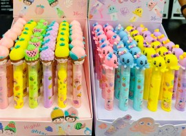 Marca texto com 3 pontas ( cabe�as divertidas ), cada