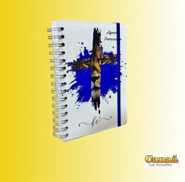 Agenda permanente leo cruz (splash azul )com elstico, cada